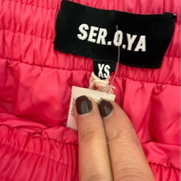 Retrofete Seroya NWT Adelina ruched parachute 90’s  Cargo Pants hot pink size XS - Picture 7 of 12